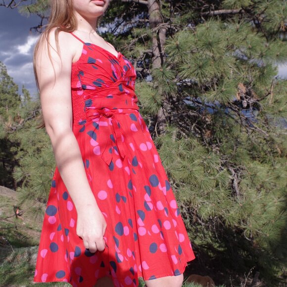 Red H.M Summer Dress U.S 6 - Picture 9 of 11